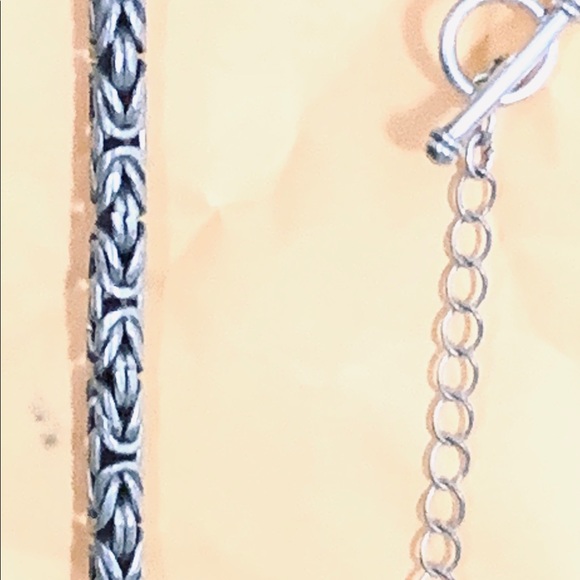 Amazing Sterling Silver Byzantine Link Necklace. - Picture 3 of 5